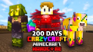 I Survived 200 Days in CRAZY CRAFT in Minecraft Hardcore [upl. by Aihseuqal]