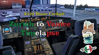 A320 Home Cockpit Timelapse  Full Flight in 3 Minutes  Zurich to Venice  Real World Traffic [upl. by Secundas178]