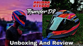 Studds Thunder D8 N10  Helmet Unboxing And Review  SH Bike Rider [upl. by Yemrots]