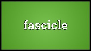 Fascicle Meaning [upl. by Etteiluj342]