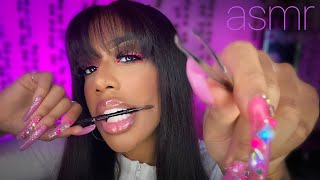 ASMR  Ratchet Popular Girl Does Your Eyebrows In The Back of Class w Gum Chewing Roleplay [upl. by Laynad]