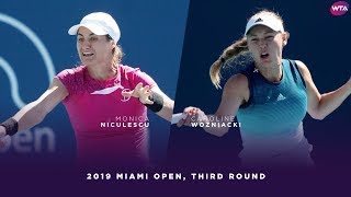 Monica Niculescu vs Caroline Wozniacki  2019 Miami Open Third Round  WTA Highlights [upl. by Aneeroc]