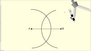 Constructing a Perpendicular Bisector  Geometry [upl. by Ydoow]