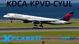 XPlane 11  FlightFactor 757  B752  VATSIM  Washington Providence amp Montreal [upl. by Hoenack32]