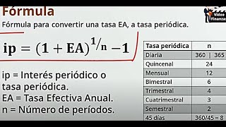 TASA EFECTIVA ANUAL A MENSUAL SEMENSTRALETC Ks [upl. by Racso820]