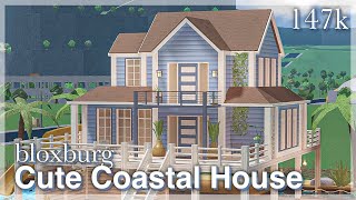 Cute coastal house in Bloxburg  exterior  speedbuild [upl. by Torosian458]