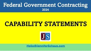 2024 GovCon Summer Shorts  Capability Statements 6 of 10 [upl. by Oilut]