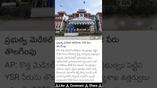 YSR name changed for government medical College [upl. by Alarice838]