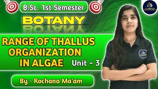 Range of Thallus Organization in Algae BSc 1st SemThallus Organization in Algae in hindi NEP2020 [upl. by Jonah]