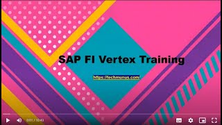 SAP FI VERTEX Training – SAP FI VERTEX Online TrainingSAP FI VERTEX Certification Tips [upl. by Ahsetan]