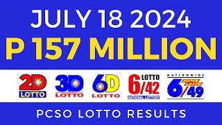 Lotto Result Today 9pm July 18 2024  PCSO Complete [upl. by Snapp418]