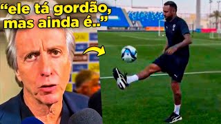 JORGE JESUS REAGE À TREINO DO NEYMAR NEYMAR VOLTA A TREINAR COM BOLA E ESTÁ PRÓXIMO DA VOLTA [upl. by Fransis670]