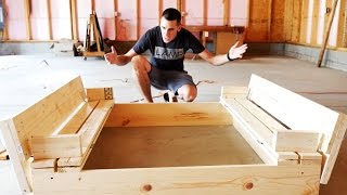 HOW TO BUILD A SANDBOX WITH BENCH SEATS DIY [upl. by Yrocaj334]