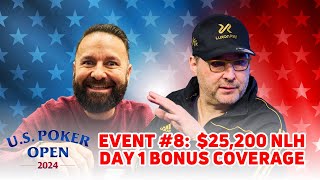 Negreanu and Hellmuth Headline Day 1 of US Poker Open 25000 Championship Event [upl. by Bhayani33]