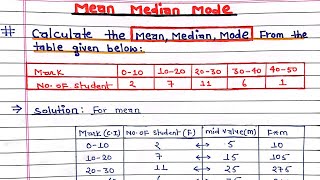 Statistics  Mean Median amp Mode for a grouped frequency data  Continuous series  Arya Anjum [upl. by Jany]