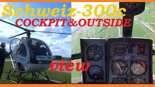 Flying the Schweizer 300C COCKPIT and OUTSIDE VIEW [upl. by Nwadahs]