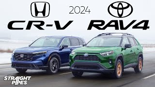 2024 Honda CRV vs Toyota RAV4 Review  BEST SELLERS [upl. by Burget]