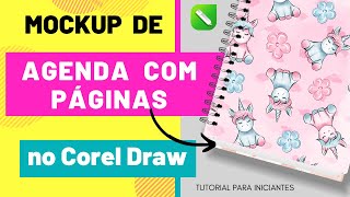 Como Criar Mockup de Agenda No Corel Draw com Efeito Página [upl. by Anawot757]