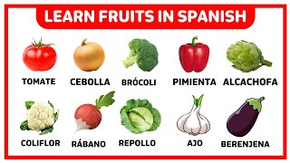 Learn vegetables in Spanish  learn spanish learnspanish spanish 🍅🥦 [upl. by Ilrebmik]