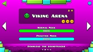 Geometry Dash Meltdown – “Viking Arena” 100 Complete All Coins  GuitarHeroStyles [upl. by Kirstin]