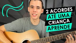 PRIMEIRO LOUVOR NO VIOLÃO COM 2 ACORDES FÁCEIS [upl. by Ellehcram]