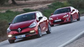 Renault Clio RS 200 Turbo vs Toyota GT86  autocarcouk [upl. by Tarsuss794]