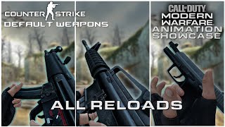 CounterStrike Source  Default Weapons with MW19MW22 Reload Animations Showcase 1080p 60FPS [upl. by Yuk459]