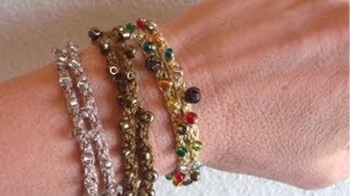 How to crochet a beaded bracelet or wrist band [upl. by Darin]