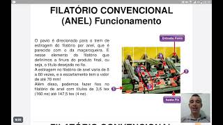 7° Aula Técnico Têxtil  Filatório Convencional Anel [upl. by Ennairoc]