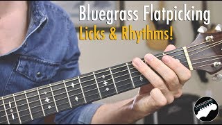 Bluegrass Flatpicking Guitar Lesson  Licks in Key of G C and D [upl. by Rramahs]