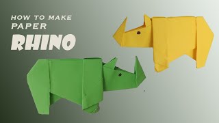 Origami Rhino  How To Make an Origami Rhino  Easy Paper Rhino [upl. by Joost970]