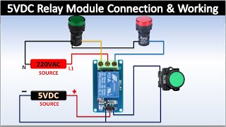 5vdc Relay Module Connection and Working  single relay module connection  5v relay connection [upl. by Ikila]