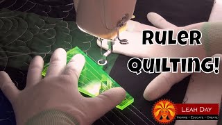 Ruler Foot Machine Quilting on a Sit Down Longarm Machine [upl. by Christoffer]