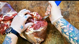 How To Cut Venison Steaks Muntjac Deer Venison Haunch Steaks venison SRP Venisonsteak [upl. by Ethyl]