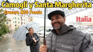 Camogli y Santa Margherita Ligure Italia Hermoso tour a pie Crucero MSC Poesia hellox2travels [upl. by Noyk]