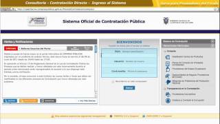 Contratación Directa  Ingreso al Sistema  Proveedor  1 de 6 [upl. by Ahsyek975]