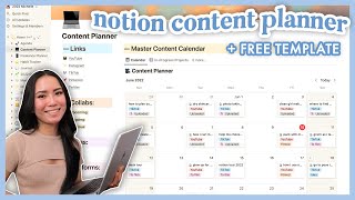 how to use notion 💻💡 content calendar notion tutorial  free template for content creators [upl. by Tomkiel]