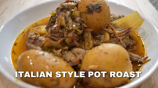 SLOW COOKER ITALIAN STYLE POT ROAST  this pot roast is better than beef Bourguignon [upl. by Helbonna]