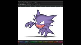 How to Draw Pokemon  Haunter  Coreldraw  Drawing shorts [upl. by Reagen]