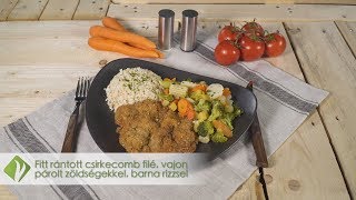 Rántott csirkecomb filé vajon párolt zöldségekkel a Cityfoodtól [upl. by Herm]