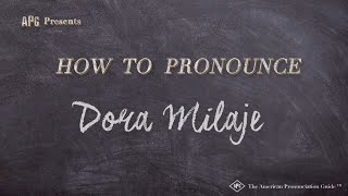 How to Pronounce Dora Milaje Real Life Examples [upl. by Hinda]