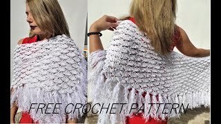 ΕΣΑΡΠΑ ΜΑΚΡΌΣΤΕΝΗ ΜΕ ΒΕΛΟΝΑΚΙ CROCHET TUTORIAL εύκολη πλέξη με 2 σειριές μόνο [upl. by Kepner]