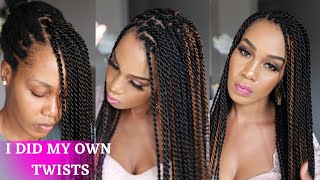 How To DIY SENEGALESE TWISTS for BEGINNERS Protective Style Tupo1 [upl. by Akeylah804]