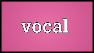 Vocal Meaning [upl. by Piero]