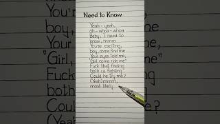 Need to Know Lyrics  Song by Doja Cat 🐱 lyrics needtoknow dojacat [upl. by Garmaise]