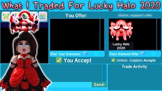 What I Traded For Lucky Halo 2020 Royale High Trading [upl. by Valonia]