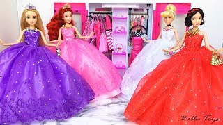 💖Barbie Doll dresses💖Disney Princess dress up💖Cinderella Rapunzel Snow White Ariel Little mermaid [upl. by Magree]