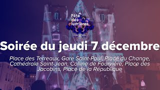 🌠Fête des Lumières Lyon 2023  soirée du jeudi 7 décembre Terreaux SaintJean… [upl. by Suoiluj]