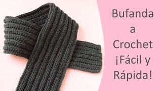 🧣BUFANDA HOMBRE LANA CROCHET PASO A PASO Facil y Rápido Easy Mens Crochet Scarf [upl. by Tallu]