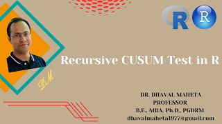 17 Recursive CUSUM Test in R amp RStudio  Dr Dhaval Maheta [upl. by Toft]